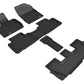 3D MAXpider 2020 Hyundai Palisade Kagu 1st & 2nd & 3rd Row Floormats - Black