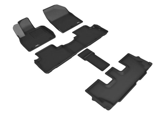 3D MAXpider 2020 Hyundai Palisade Kagu 1st & 2nd & 3rd Row Floormats - Black