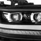 AlphaRex 19-20 Dodge Ram 1500 LUXX LED Proj Headlights Plank Jet Blk w/Activ Light/Seq Signal/DRL