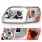 ANZO 1997-2003 Ford F-150 Projector Headlights w/ Light Bar Chrome Housing