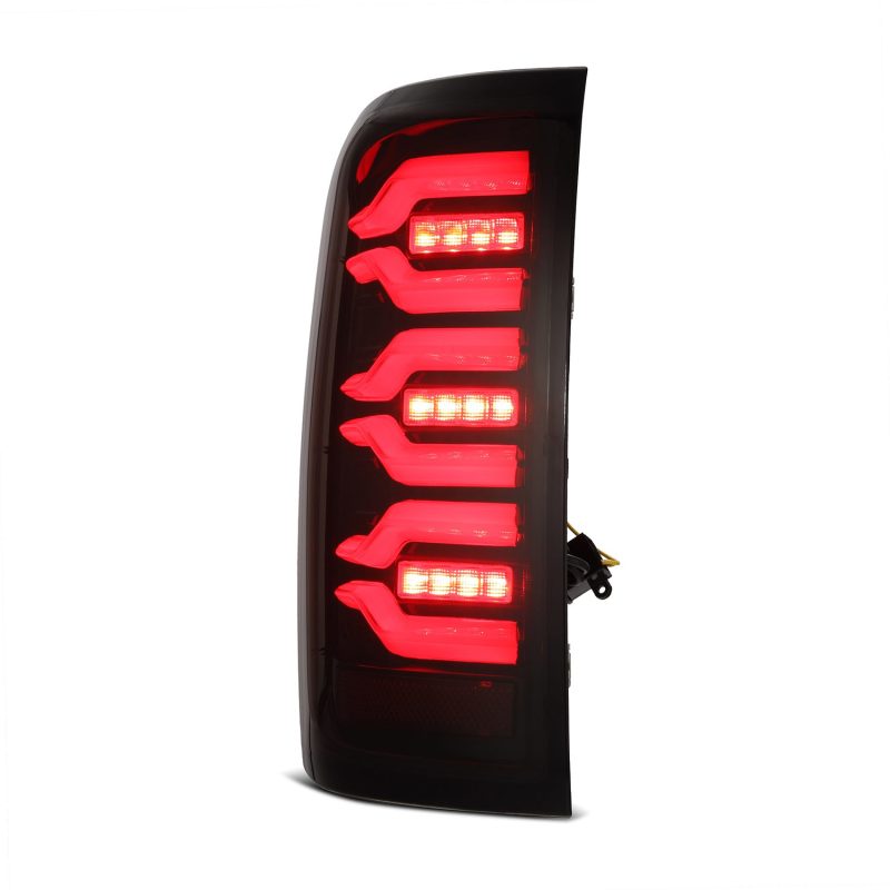 AlphaRex 14-18 Chevy Silverado 1500 Luxx-Series LED Tail Lights Black/Red w/Activ Light/Seq Signal