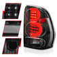 ANZO 2002-2009 Chevrolet Trailblazer LED Tail Lights w/ Light Bar Black Housing Clear Lens