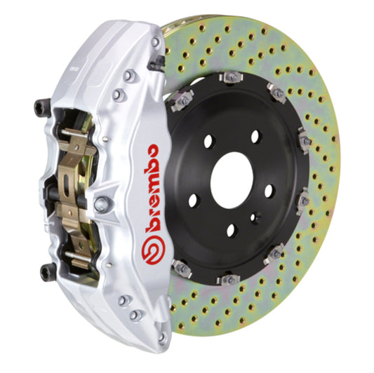 Brembo 14-18 1500 Sierra w/ Alum Fr Knuckles Fr GT BBK 6Pis Cast 2pc 380x34 2pc Rtr Drill-Silver