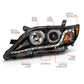 ANZO 2010-2011 Toyota Camry Projector Headlights w/ Halo Black (CCFL)