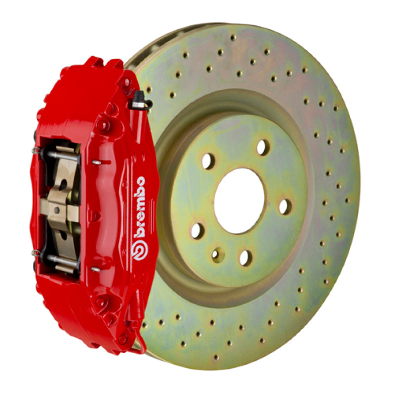 Brembo 97-04 Corvette C5 Front GT BBK 4 Piston Cast 2pc 355x32 1pc Rotor Drilled-Red