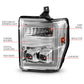 ANZO 08-10 Ford F-250 - F-550 Super Duty Projector Headlights w/ Light Bar Switchback Chrome Housing