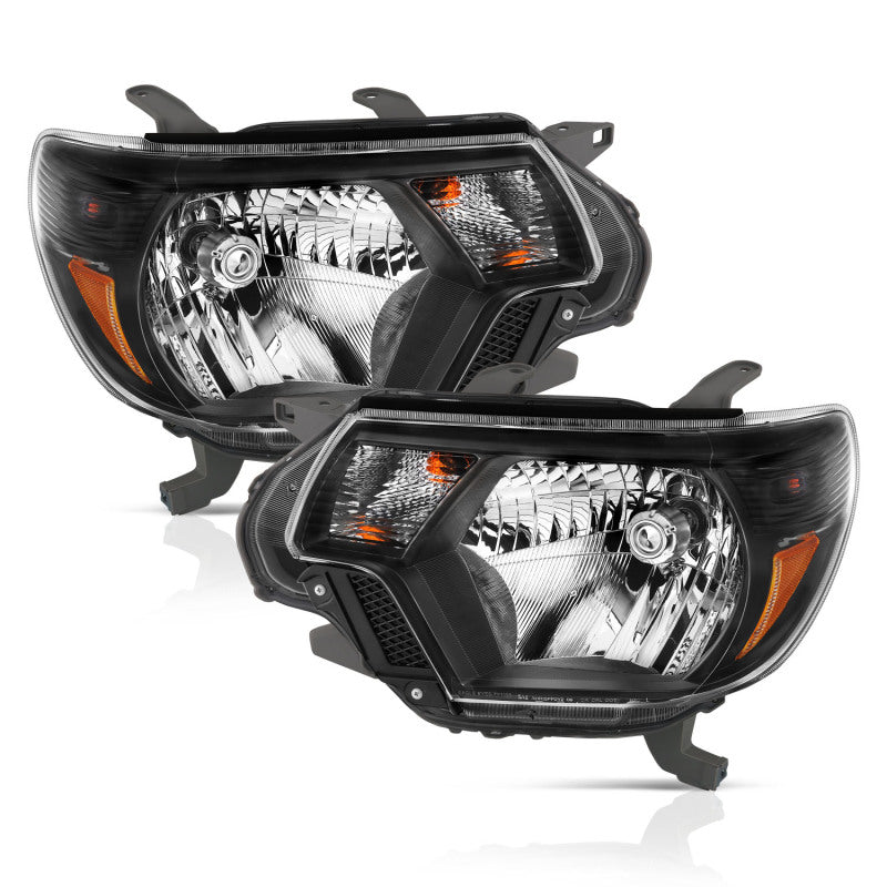 ANZO 2012-2015 Toyota Tacoma Crystal Headlights Black