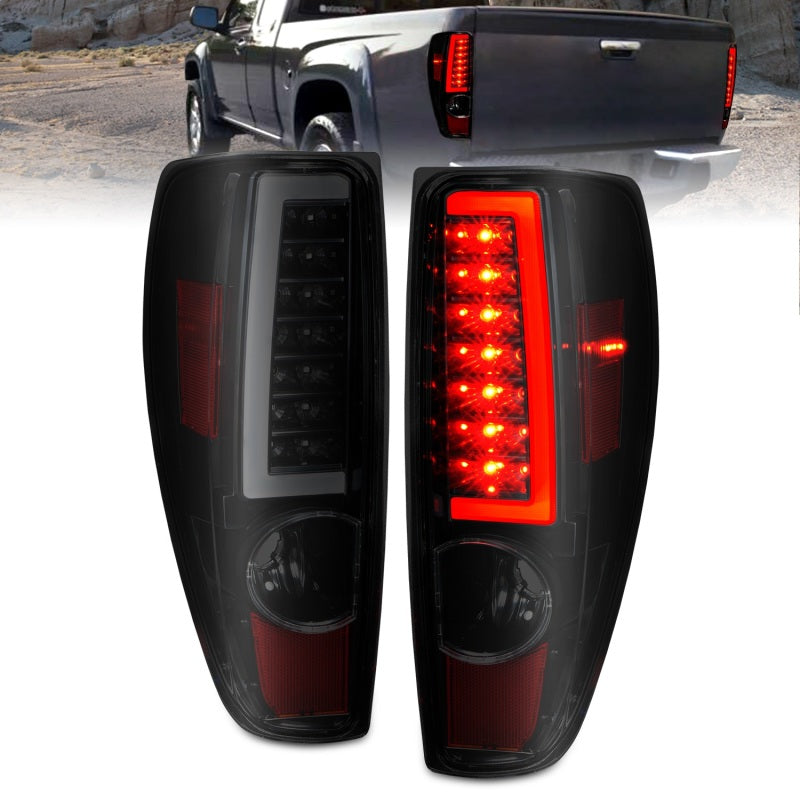 ANZO 2004-2012 Chevrolet Colorado/ GMC Canyon LED Tail Lights w/ Light Bar Black Housing Smoke Lens