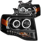 ANZO 2007-2014 Ford Expedition Projector Headlights w/ Halo Black