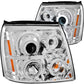 ANZO 2003-2006 Cadillac Escalade Projector Headlights w/ Halo Chrome (CCFL) (HID Compatible)