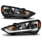 ANZO 2013-2015 Hyundai Genesis Projector Headlights w/ Plank Style Design Black (HID Compatible)