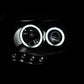 ANZO 2005-2011 Toyota Tacoma Projector Headlights w/ Halo Black