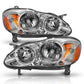 ANZO 2005-2008 Toyota Corolla Crystal Headlight Chrome Amber