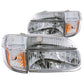 ANZO 1995-2001 Ford Explorer Crystal Headlights Chrome w/ Corner Lights 2pc