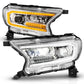 ANZO 19-23 Ford Ranger Full LED Projector Headlights w/ Initiation & Sequential - Chrome