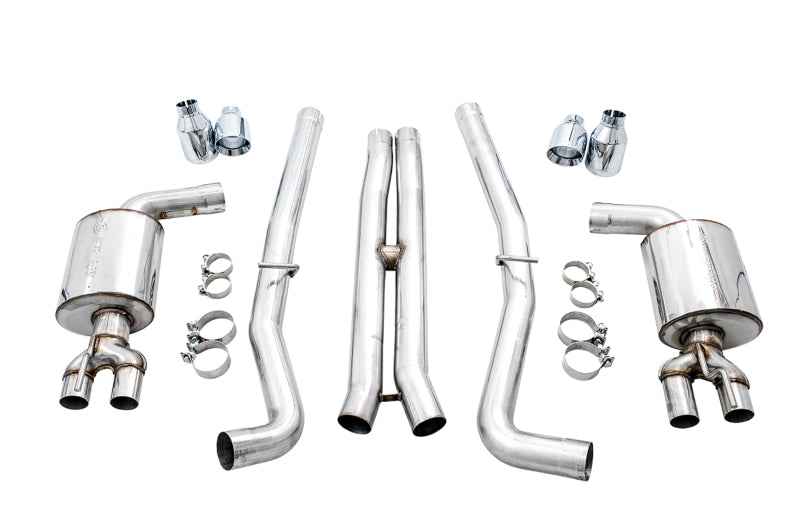 AWE Tuning 2015+ Dodge Challenger 6.4L/6.2L Non-Resonated Touring Edition Exhaust - Quad Silver Tips