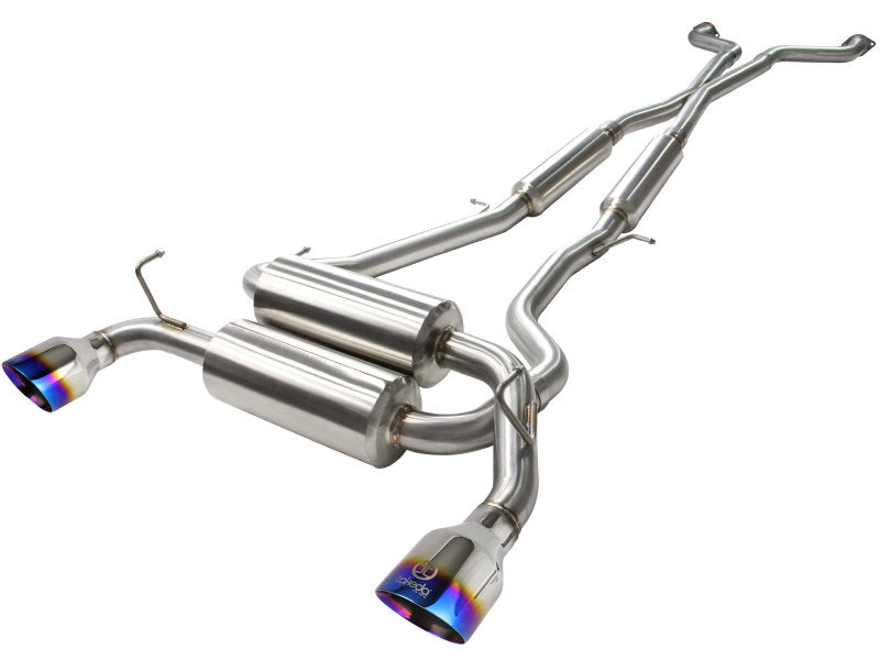 aFe Takeda 2-1/2in 304SS Cat-Back Exhaust Infiniti G37 08-13/Q60 14-15 V6-3.7 w/ Blue Flame Tips