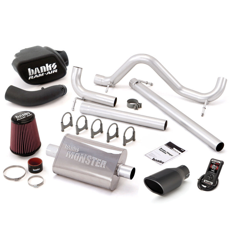 Banks Power 07-11 Jeep 3.8L Wrangler - 4dr Stinger Sys w/ AutoMind - SS Single Exhaust w/ Black Tip