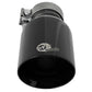 aFe MACH Force-Xp Univ 304 SS Double-Wall Clamp-On Exhaust Tip - Black - 3in Inlet - 4.5in Outlet