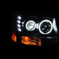 ANZO 2007-2013 Chevrolet Avalanche Projector Headlights w/ Halo Black (CCFL)