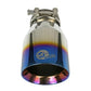 aFe Mach Force XP 304 Stainless Steel Clamp-On Exhaust Tip 2.5in Inlet / 4in Outlet - Blue Flame