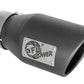 aFe MACH Force-Xp 3in 304 SS Metallic Black Exhaust Tip 3in In x 4-1/2in Out x 9in L Clamp-On Right