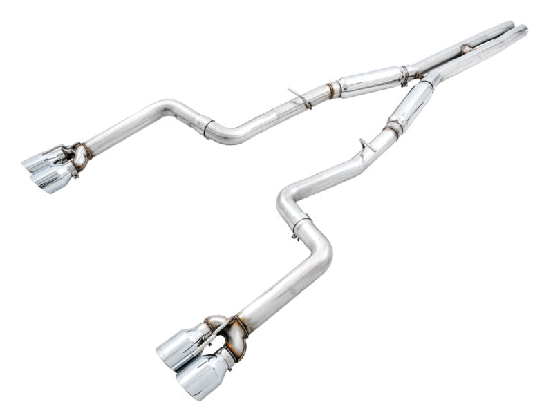 AWE Tuning 2015+ Dodge Challenger 6.4L/6.2L SC Track Edition Exhaust - Quad Chrome Silver Tips