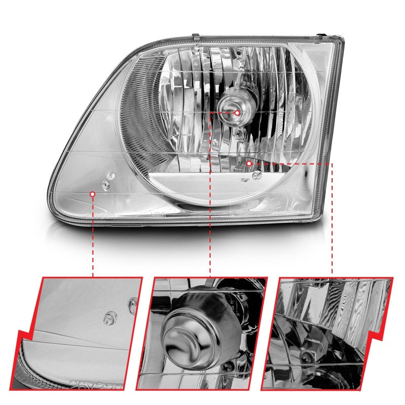 ANZO 1997-2003 Ford F-150 Crystal Headlights Chrome