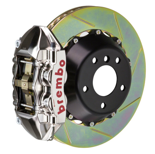 Brembo 12-16 98ster (Excl PCCB) Rr GTR BBK 4Pis Billet 345x28 2pc Rotor Slotted Type1-Nickel