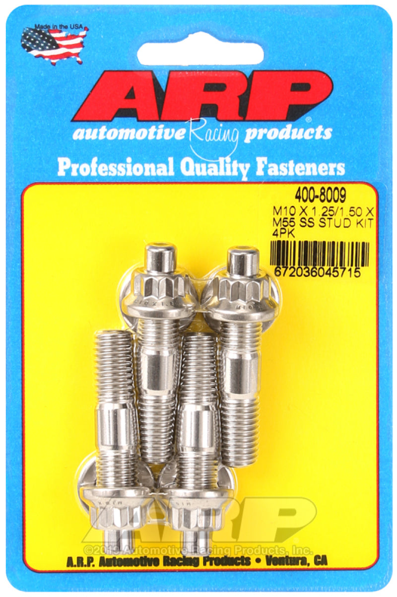 ARP M10 X 1.25/1.50 X 55mm Broached Stud Kit (4 pcs)