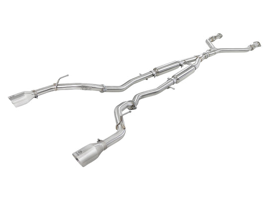 aFe Takeda 2.5in 304 SS Cat-Back Exhaust System w/ Polished Tips 16-18 Infiniti Q50 V6-3.0L (tt)