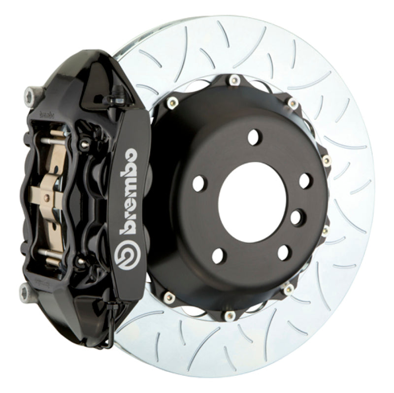 Brembo 08-13 M3 (E90/E92/E93) Rear GT BBK 4 Piston Cast 380x28 2pc Rotor Slotted Type-3-Black