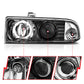 ANZO 1998-2005 Chevrolet S-10 Projector Headlights w/ Halo Black