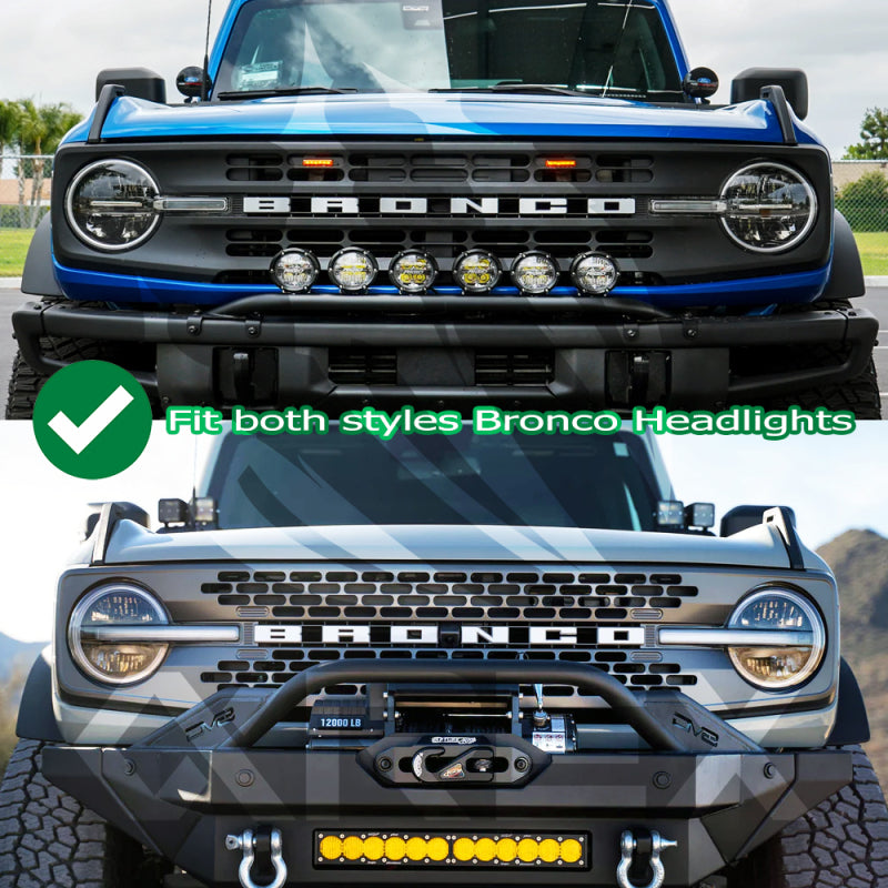 AlphaRex 21-23 Ford Bronco NOVA LED Projector Headlights Black