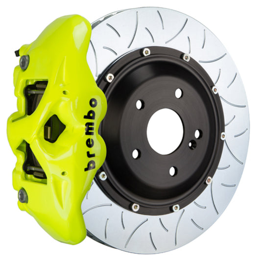 Brembo 20+ Corvette C8/Z51 Rear GT BBK 6 Piston Cast 380x34 2pc Rotor Slotted Type3- Fluo. Yellow