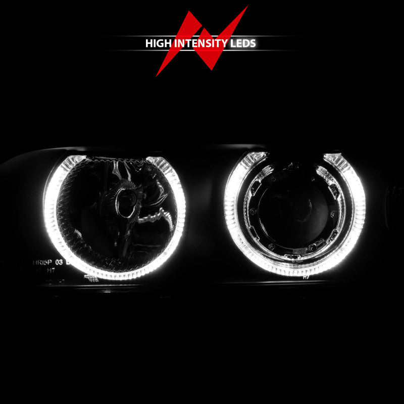 ANZO 1997-2001 BMW 5 Series Projector Headlights w/ Halo Black