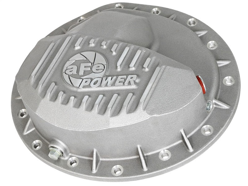 aFe Power Rear Differential Cover Raw w/Machined Fins Street Ser. 16-17 Nissan Titan XD (AAM 9.5-14)