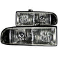 ANZO 1998-2005 Chevrolet S-10 Crystal Headlights Black