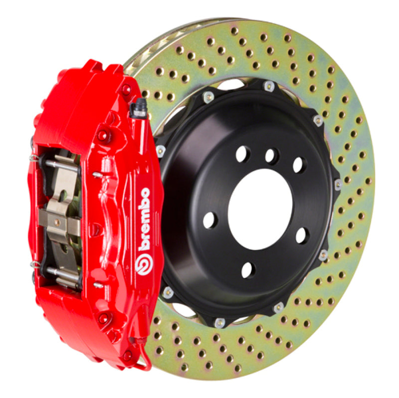 Brembo 99-05 330i (Excl. xDrive) Front GT BBK 6 Piston Cast 355x32 2pc Rotor Drilled-Red