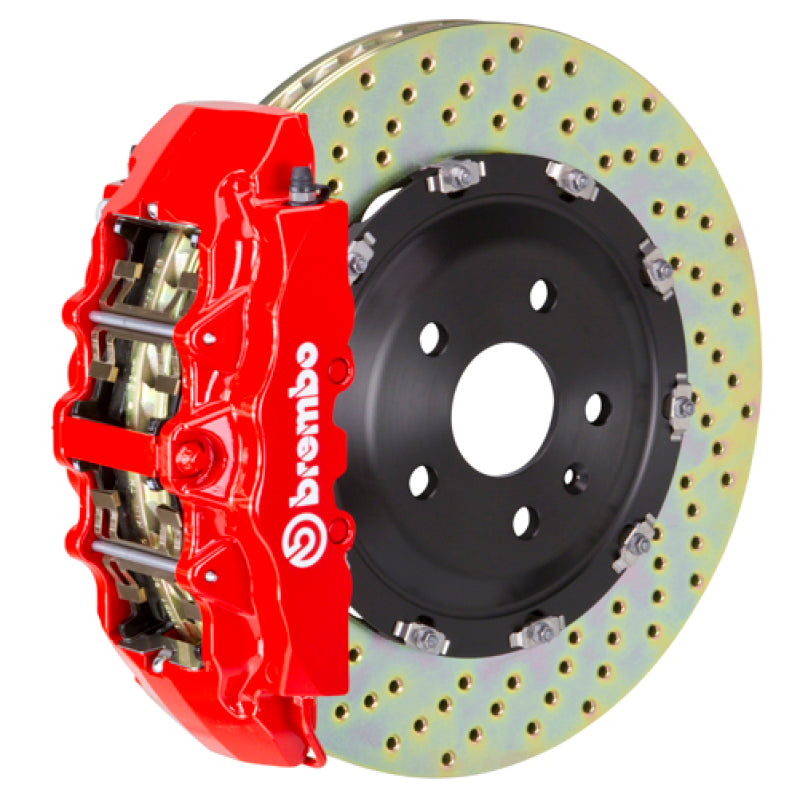 Brembo 05-11 G55 AMG Front GT BBK 8 Piston Cast 380x34 2pc Rotor Drilled-Red