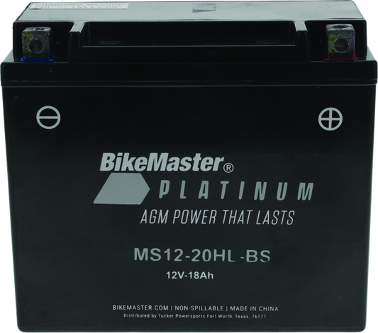 BikeMaster AGM Battery - MS12-20HL-BS