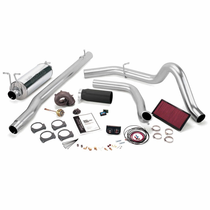 Banks Power 99 Ford 7.3L F250/350 Man Stinger-Plus System - SS Single Exhaust w/ Black Tip