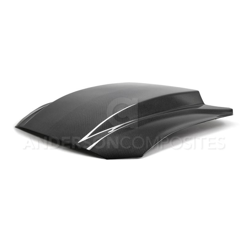 Anderson Composites 2018 Ford Mustang Double Sided Type-CJ 4in Carbon Fiber Cowl Hood