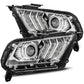 AlphaRex 10-12 Ford Mustang LUXX LED Proj Headlights Plank Style Chrome w/Activ Light/Seq Signal