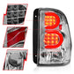 ANZO 2002-2009 Chevrolet Trailblazer LED Tail Lights w/ Light Bar Chrome Housing Clear Lens