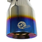 aFe Mach Force XP 304 Stainless Steel Clamp-On Exhaust Tip 2.5in Inlet / 4in Outlet - Blue Flame