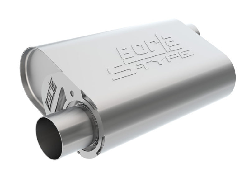 Borla CrateMuffler Mopar BB 383/413/426/440 S-Type 2.5in Offset/Offset 14inx4.35inx9in Oval Muffler