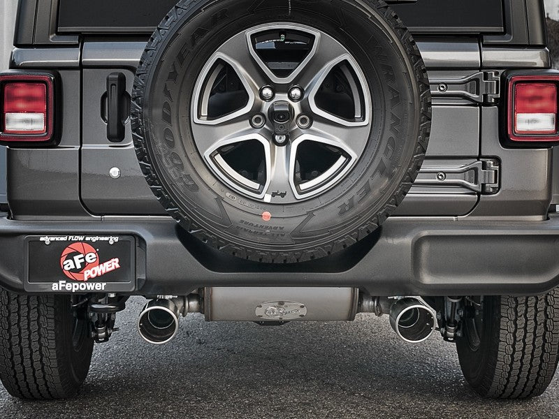 aFe Rebel Series 409 Stainless Steel Cat-Back Exhaust 18-21 Jeep Wrangler JL 2.0L (t) - Polished Tip