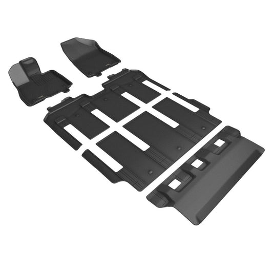 3D MAXpider 21-24 Toyota Sienna 7-Seat Kagu 1st, 2nd, & 3rd Row Floormats - Black