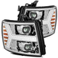 AlphaRex 07-13 Chevy 1500HD PRO-Series Proj Headlights Plank Style Chrome w/Activ Light/Seq Signal